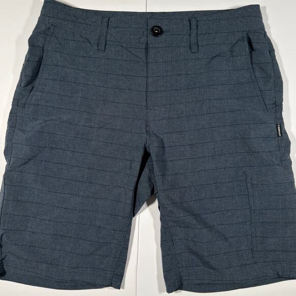 O'Neill Chino Shorts Blue Hybrid Golf Zipper Pockets Active Outdoors Men Size 30 - Picture 1 of 8